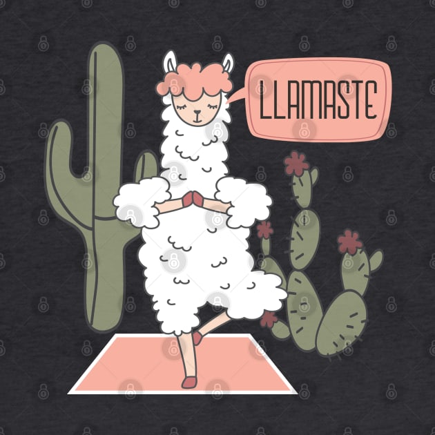 Llamaste Yoga Llama by Ricaso